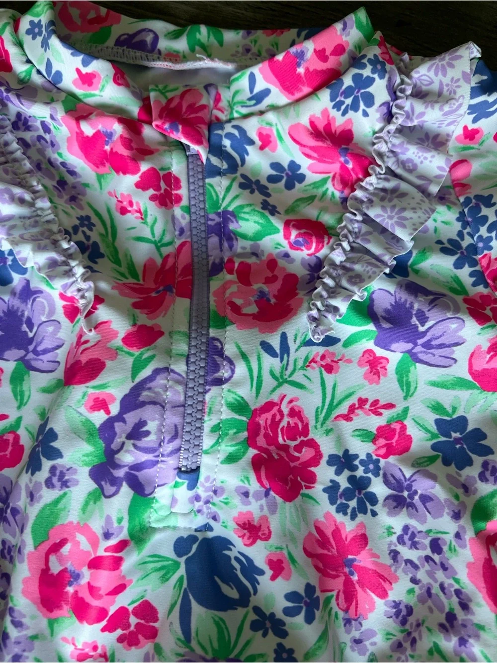 set 2 Disney Kids Rainbow Princess Swim one piecr- Pink, Purple, Green Floral